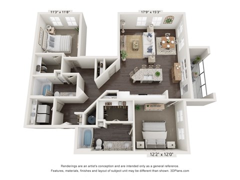 Two bedroom apartment at Jefferson Cove Apartments in Grandprairie, TX